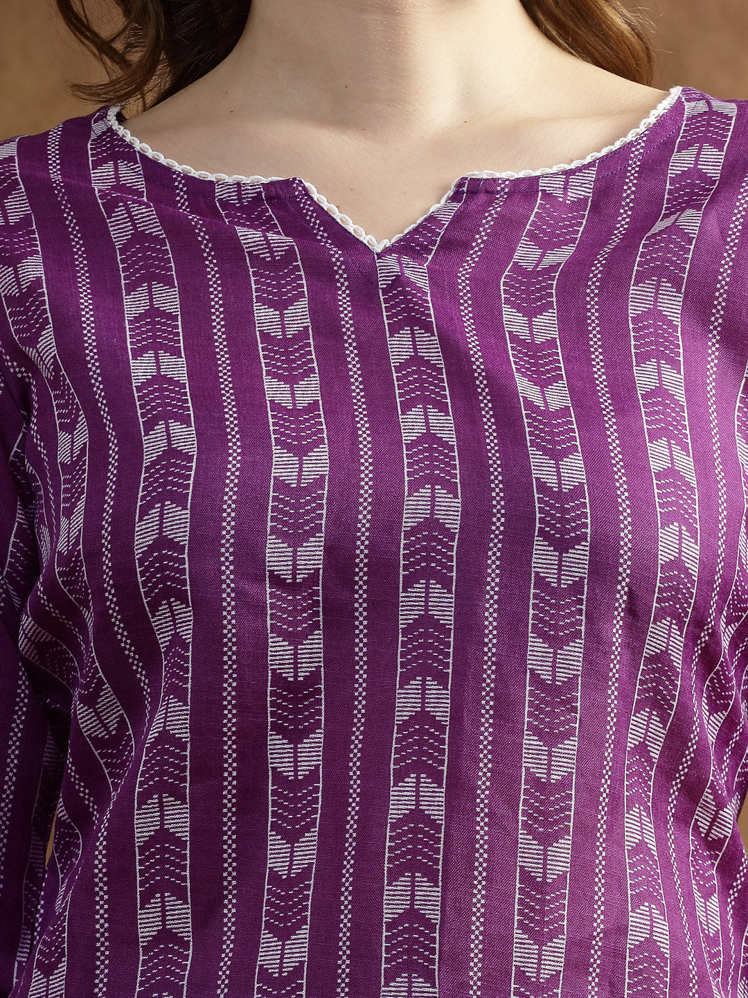 Printed Cotton Blend Straight Kurta Pant Set