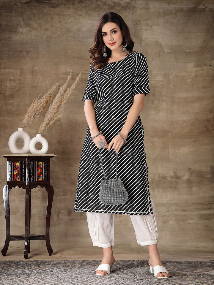Stylum black cotton printed kurta – wholesale supplier