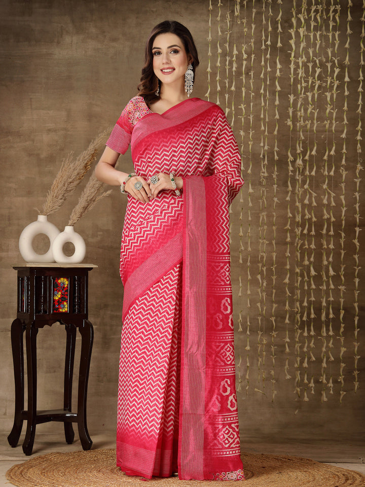 Digital Print Cotton Blend Saree