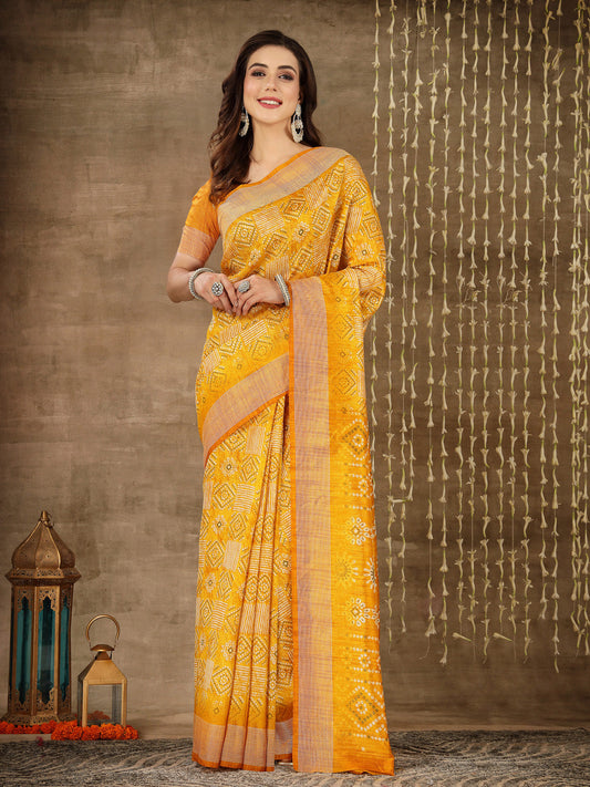 Digital Print Cotton Blend Saree