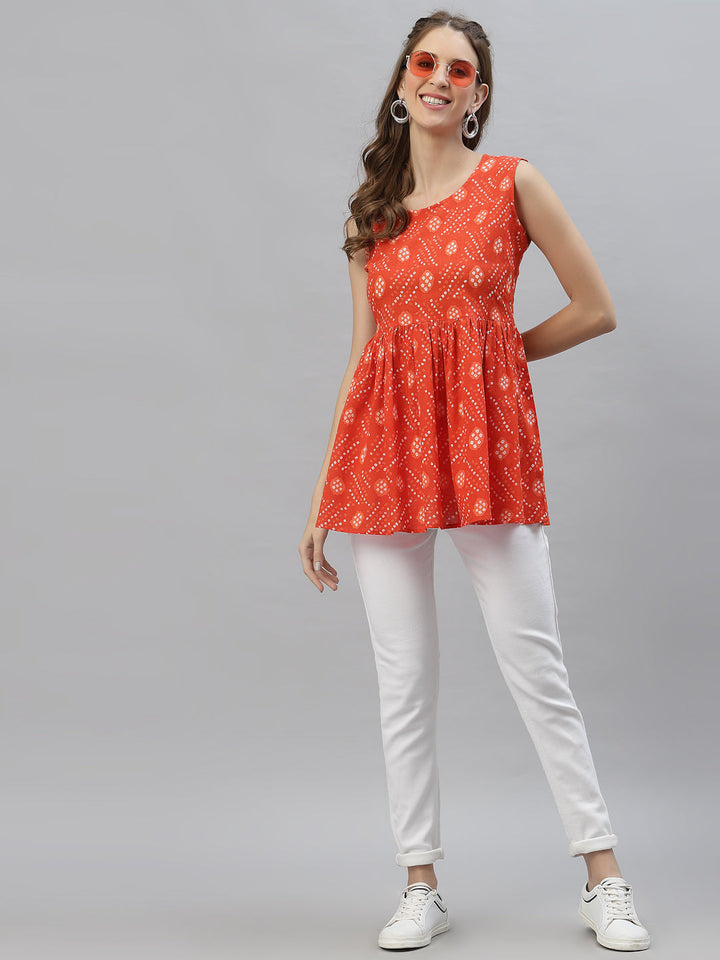Bandhej Printed Cotton Top