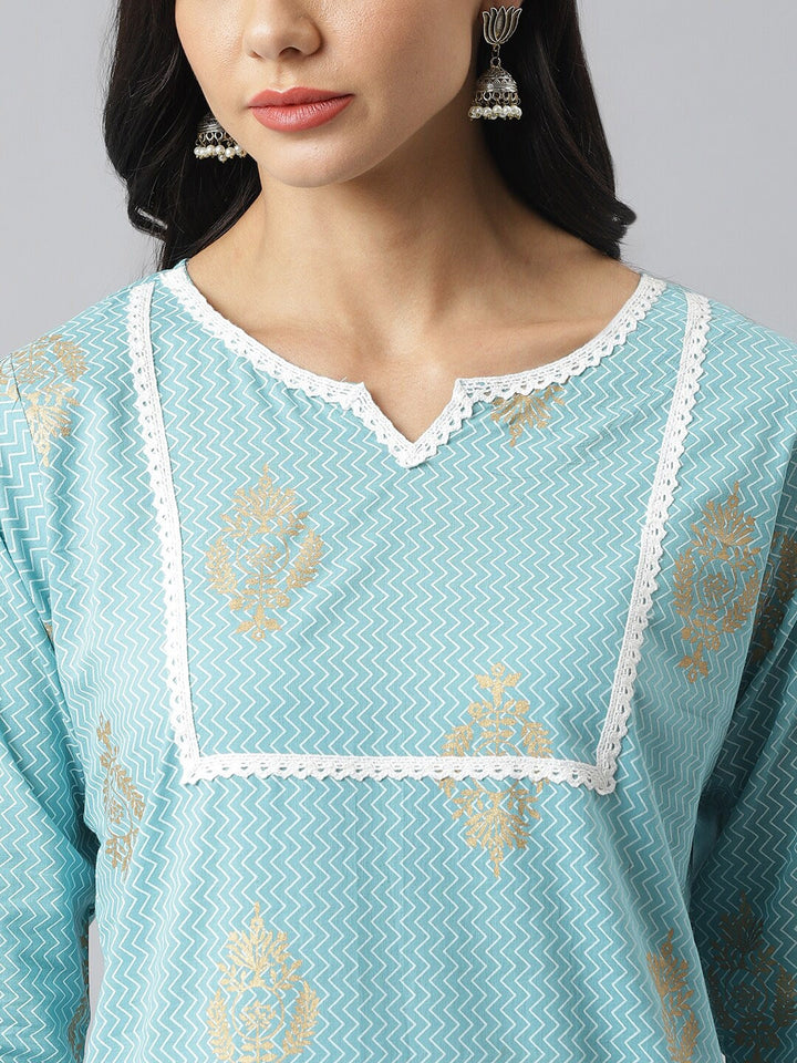 Khari Printed Cotton Straight Kurta