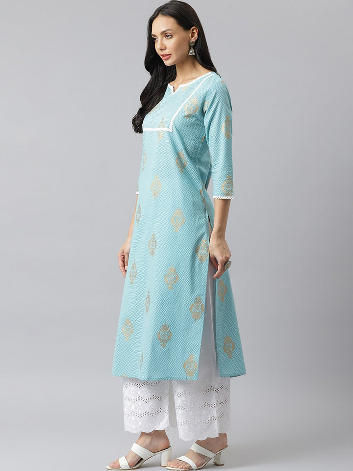 Khari Printed Cotton Straight Kurta