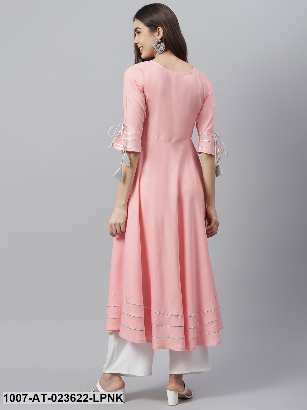 Women's Embroidered Rayon Flared Kurta