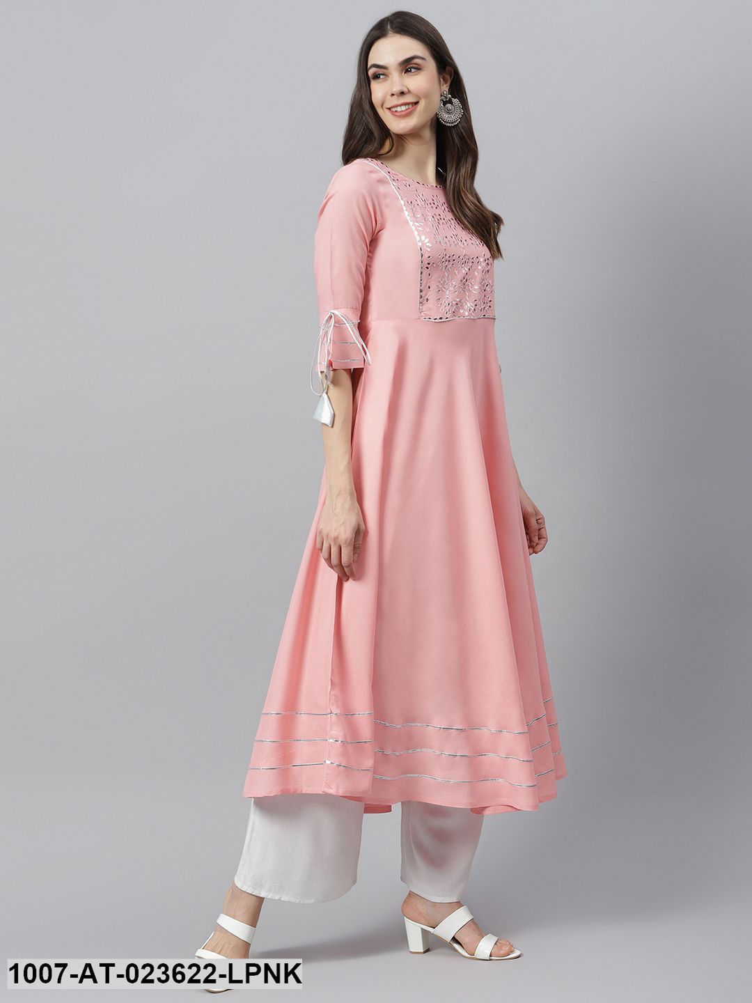Women's Embroidered Rayon Flared Kurta