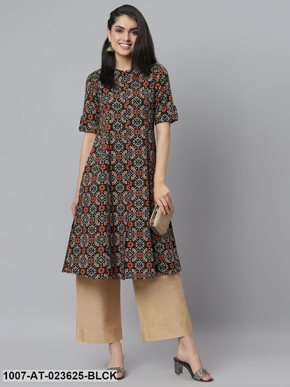 Women's Printed Rayon A-Line Kurta