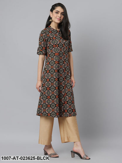 Women's Printed Rayon A-Line Kurta