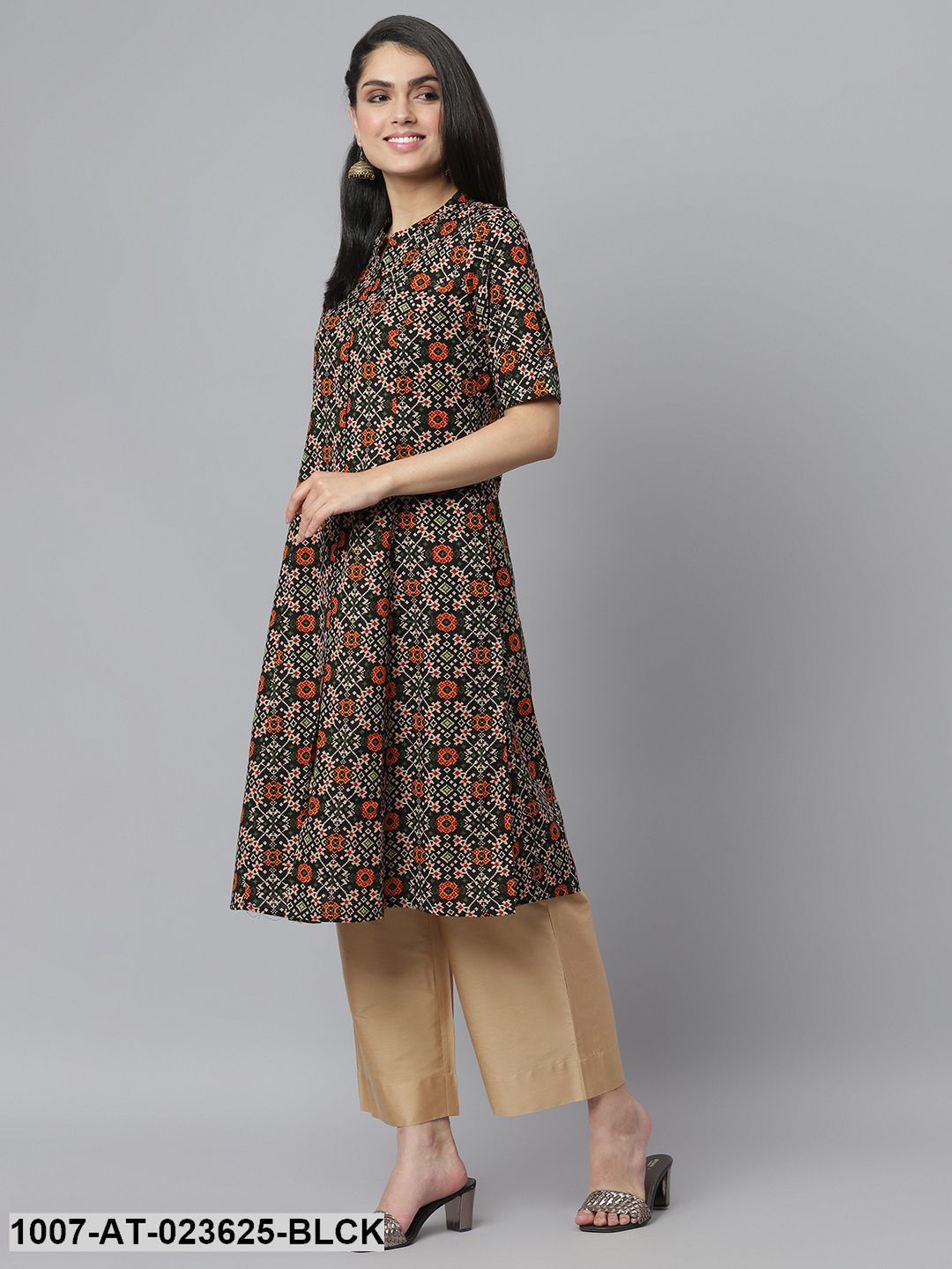 Women's Printed Rayon A-Line Kurta