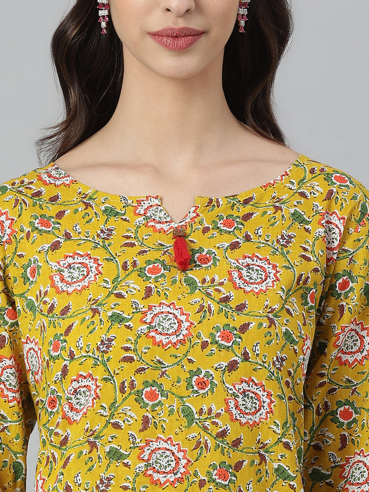 Kalamkari Printed Cotton Straight Kurta