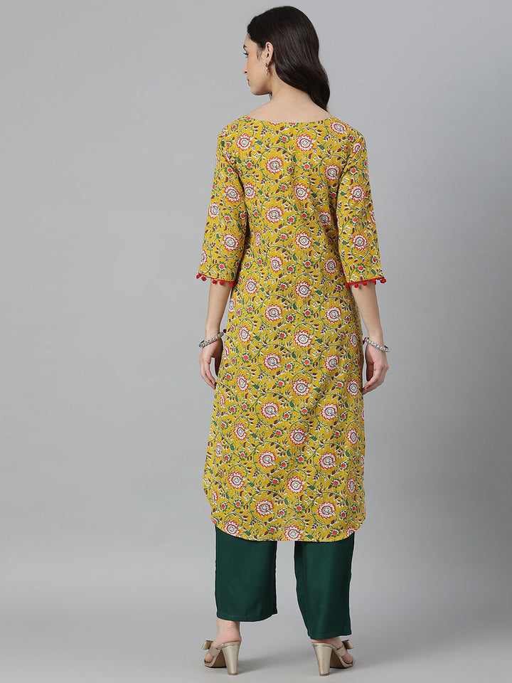 Kalamkari Printed Cotton Straight Kurta