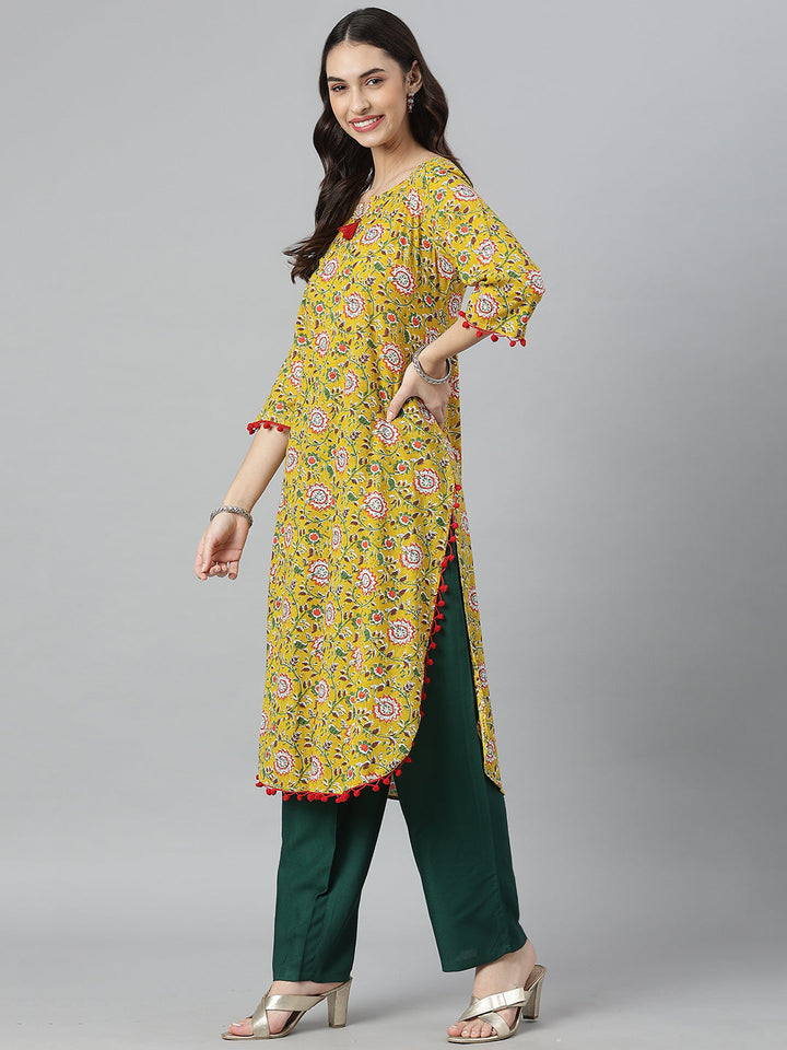 Kalamkari Printed Cotton Straight Kurta