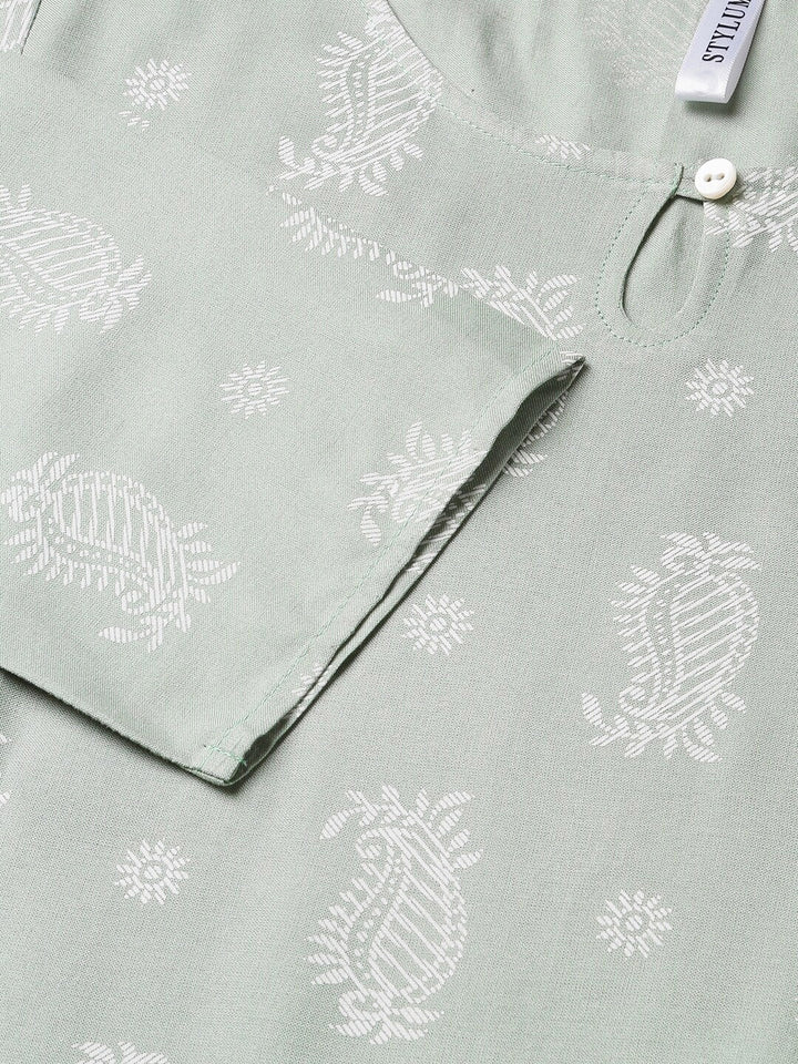 Paisley Printed Rayon Straight Kurta