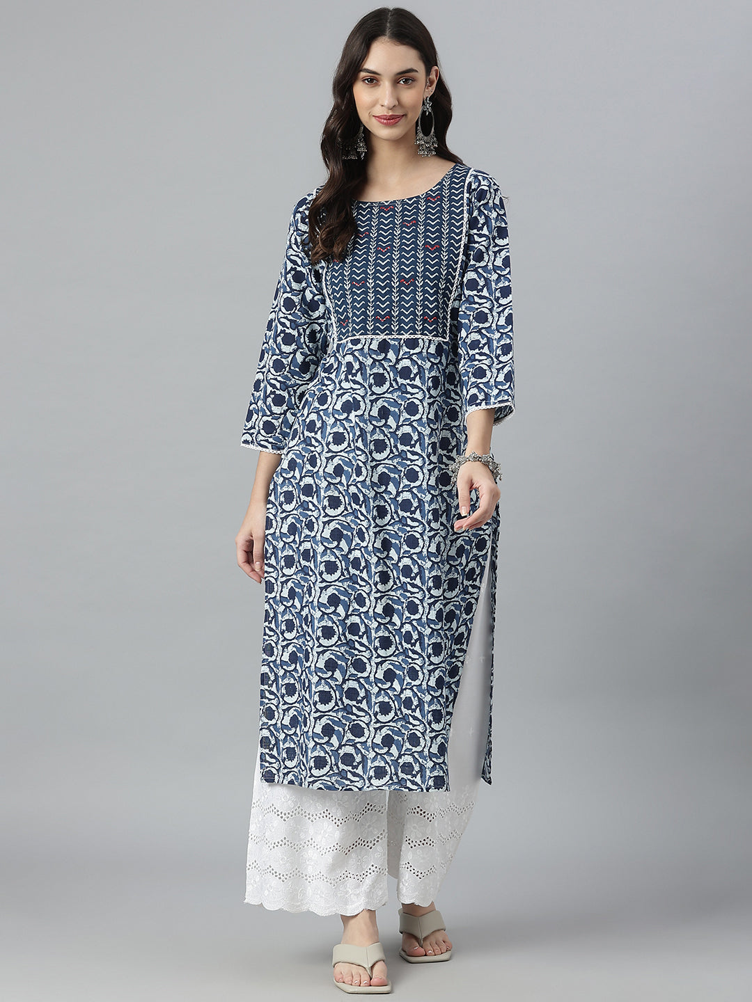 Stylum navy cotton printed kurta – wholesale manufacturer &amp; exporter from India