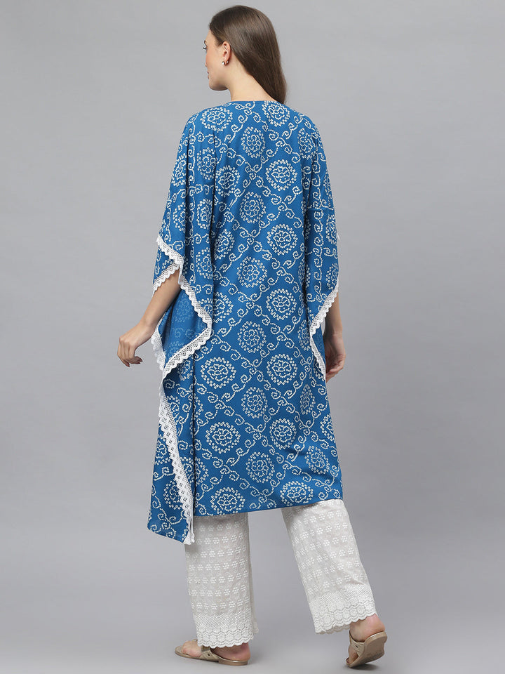 Bandhani Print Rayon Kaftan Kurta