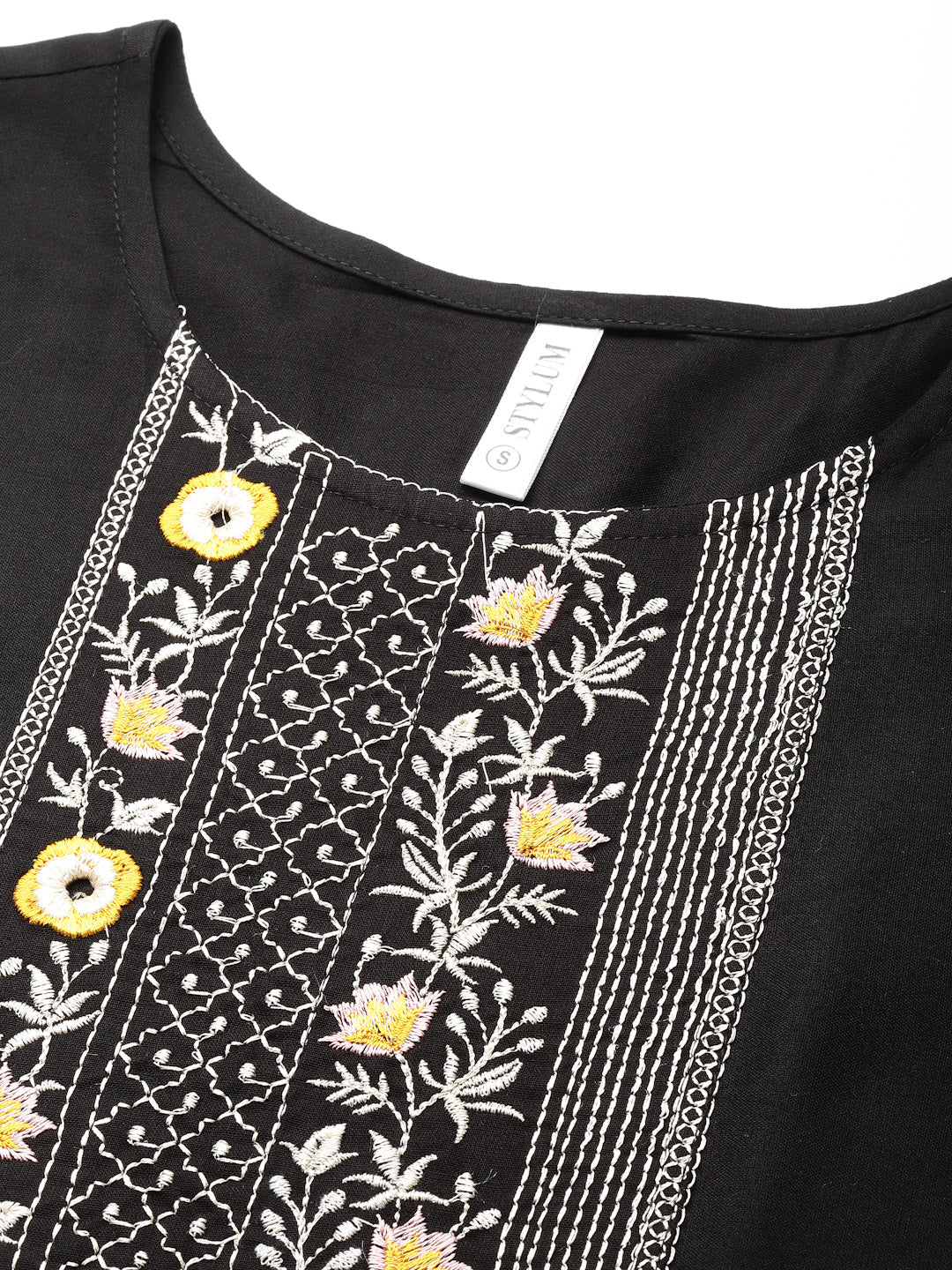 Embroidered Rayon Straight Kurta