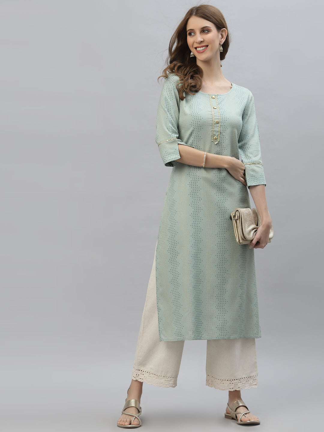 Printed Rayon Straight Kurta