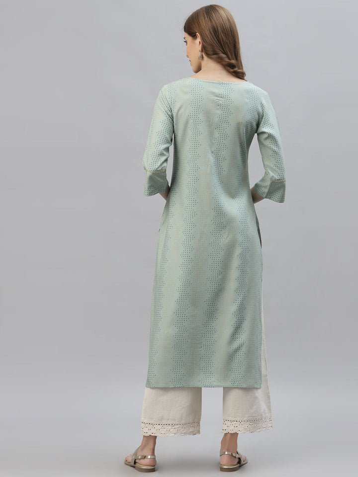 Printed Rayon Straight Kurta