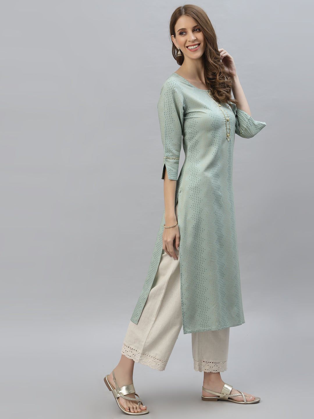 Printed Rayon Straight Kurta