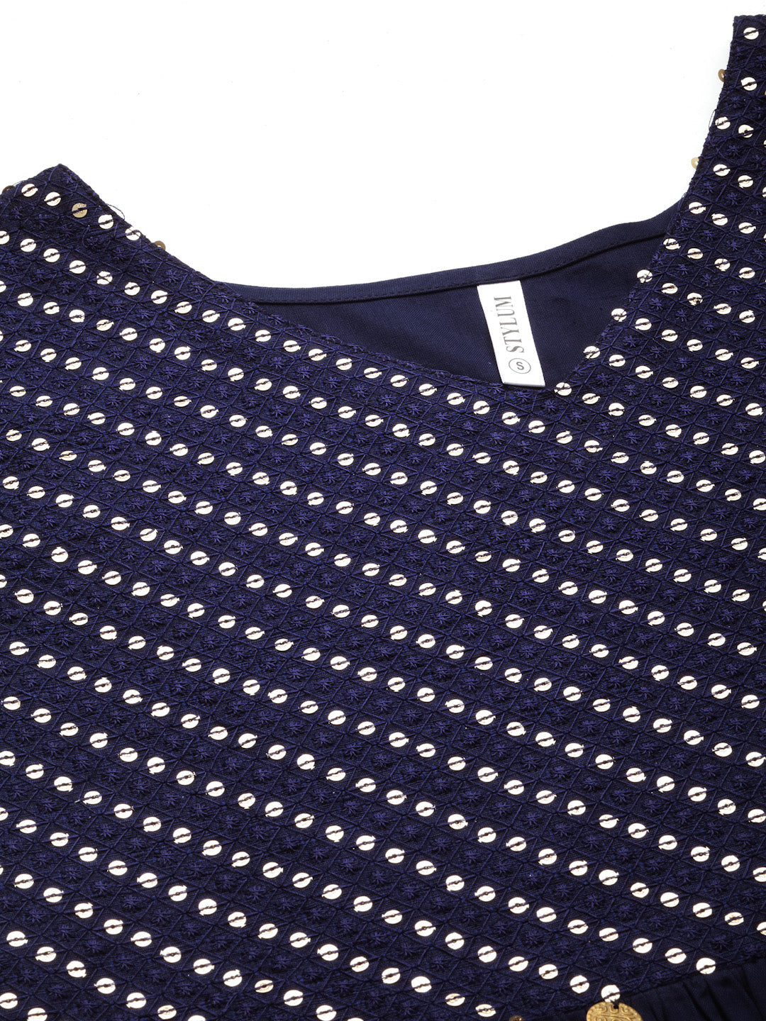 Embellished Rayon Pleated Kurta