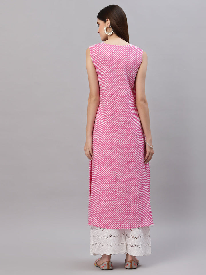 Lehariya Printed Rayon A-Line Kurta