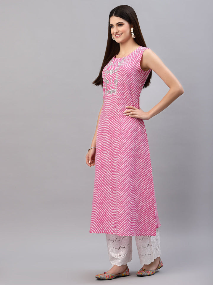 Lehariya Printed Rayon A-Line Kurta