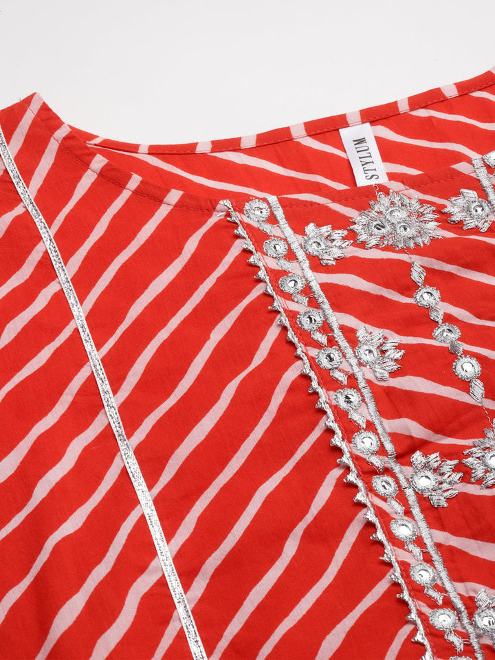 Lehariya Printed Cotton Straight Kurta