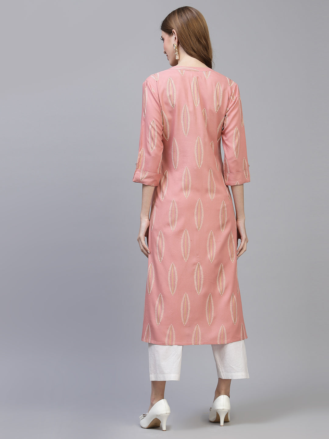 Block Printed Rayon A-Line Kurta