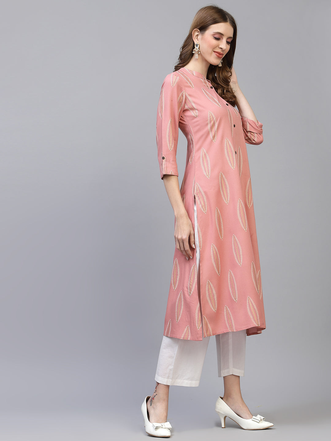 Block Printed Rayon A-Line Kurta