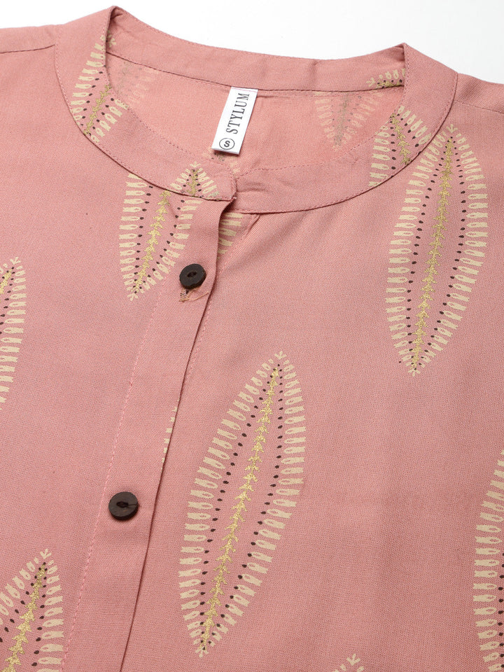 Block Printed Rayon A-Line Kurta