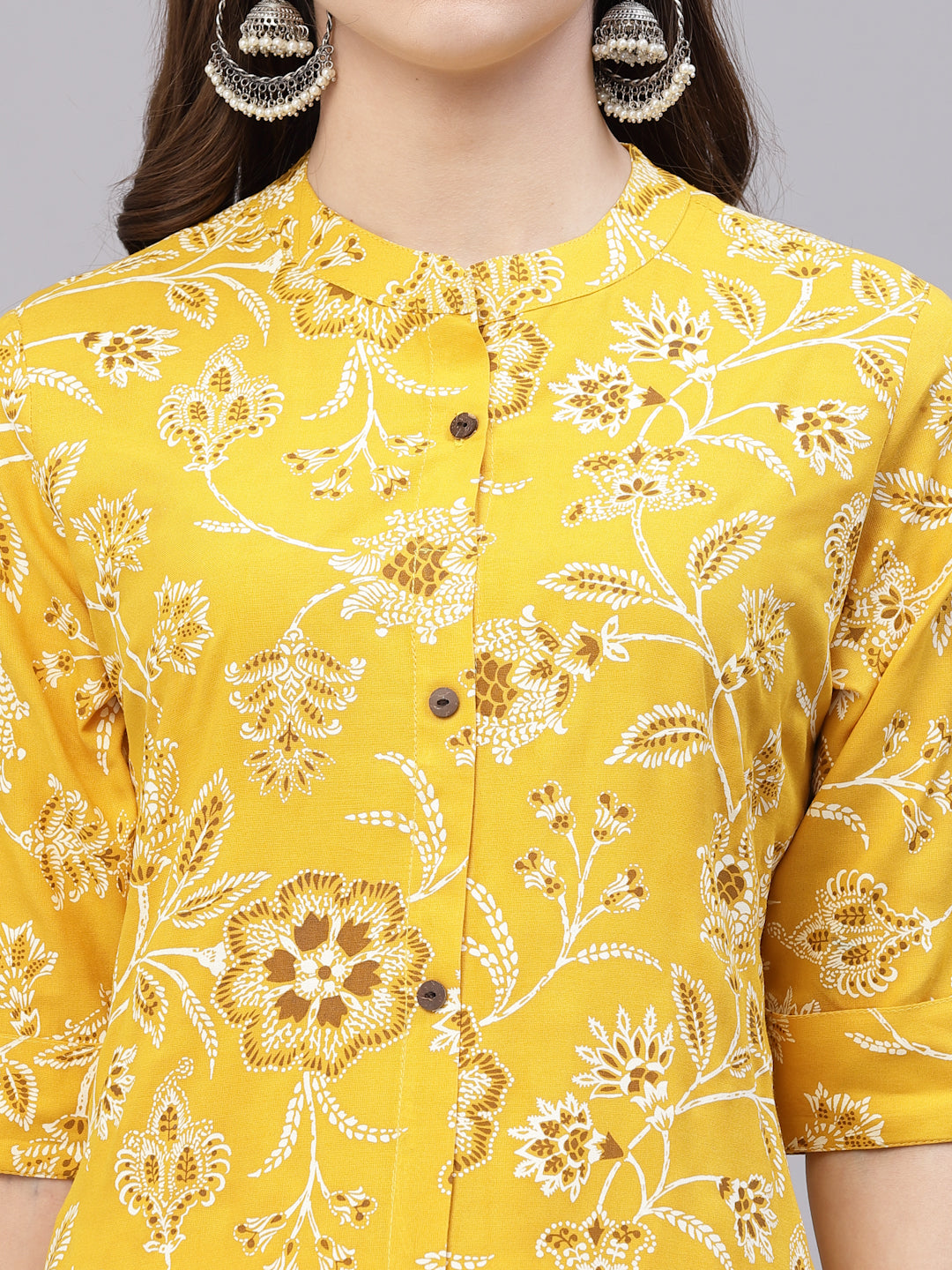 Floral Printed Rayon A-Line Kurta
