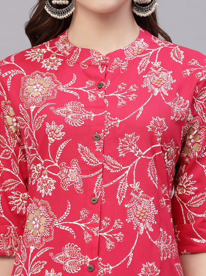 Floral Printed Rayon A-Line Kurta