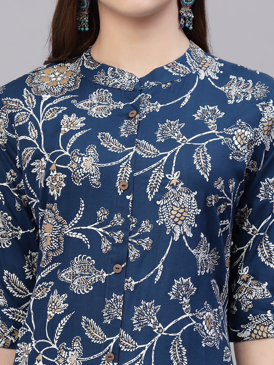 Floral Printed Rayon A-Line Kurta