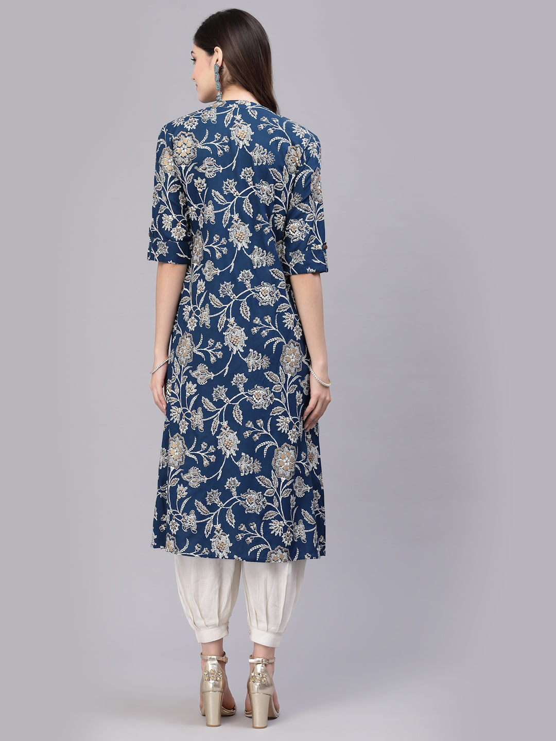 Floral Printed Rayon A-Line Kurta