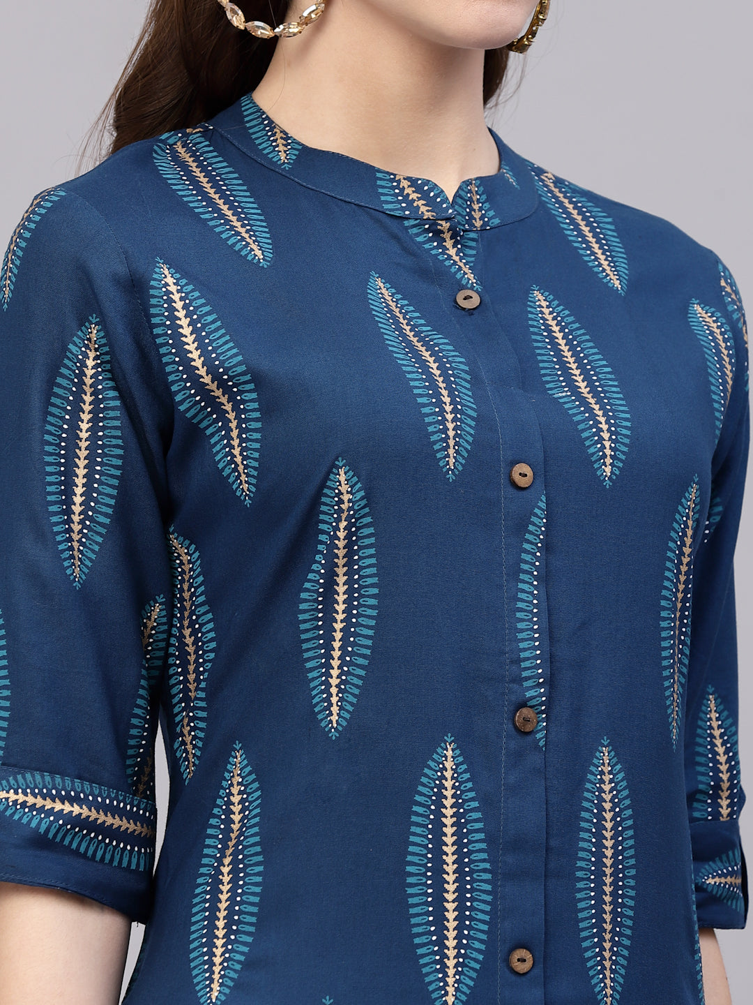 Block Printed Rayon A-Line Kurta
