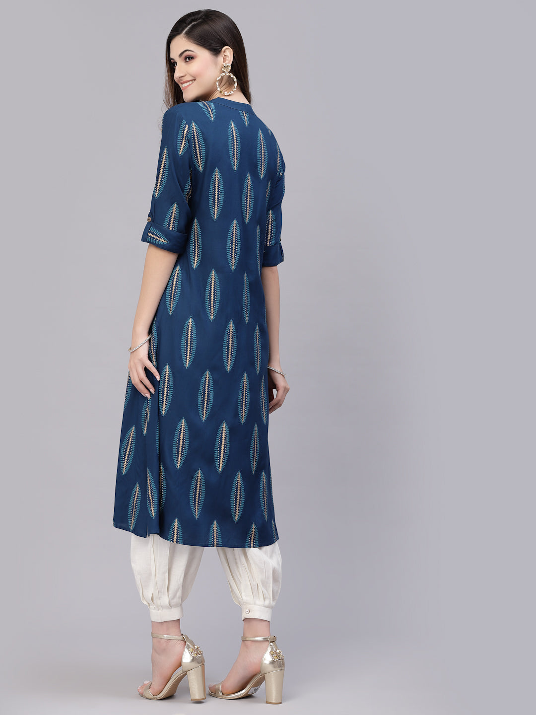 Block Printed Rayon A-Line Kurta