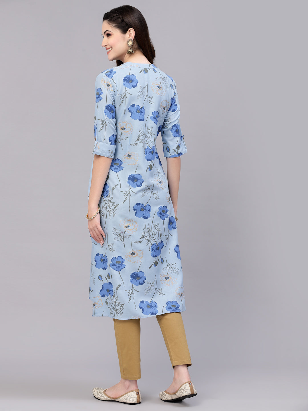 Floral Printed Rayon A-Line Kurta