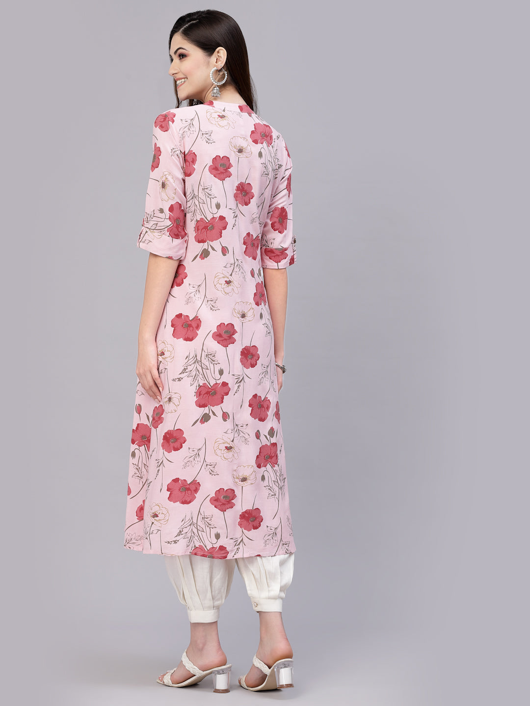 Floral Printed Rayon A-Line Kurta