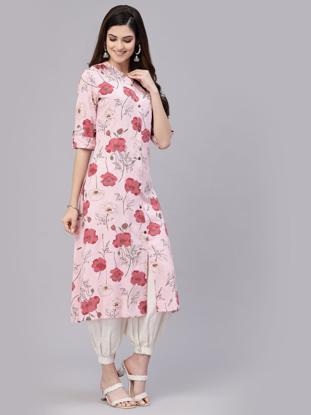 Floral Printed Rayon A-Line Kurta