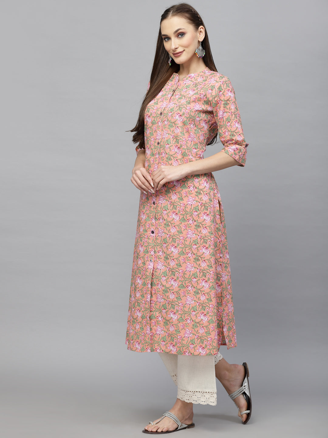 Printed Cotton A-Line Kurta