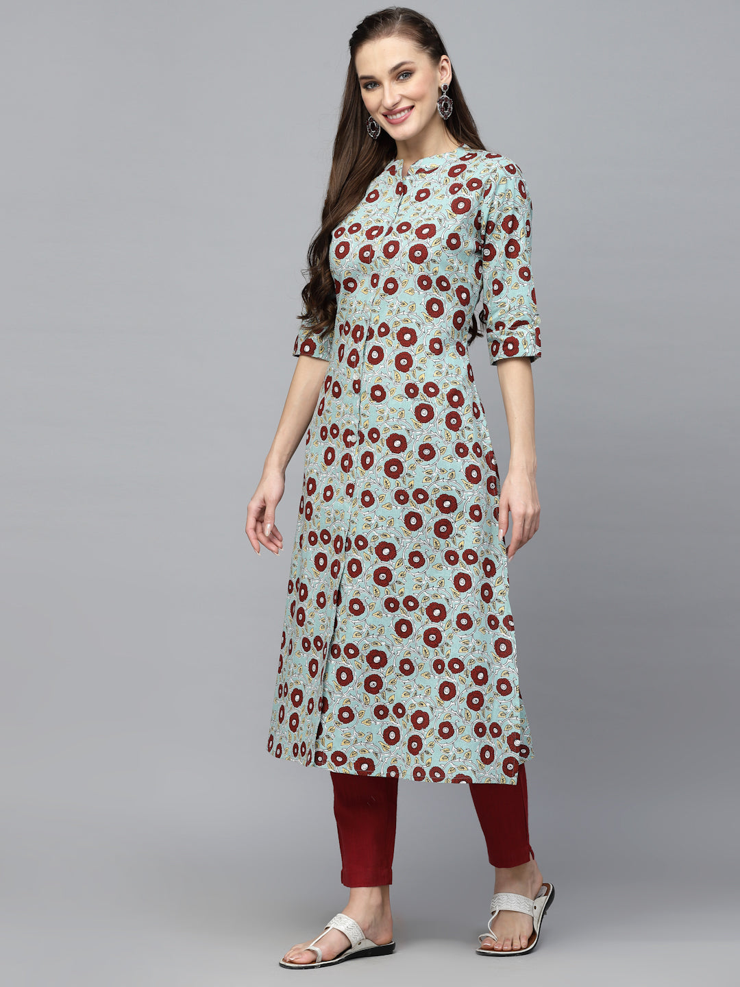 Printed Cotton A-Line Kurta