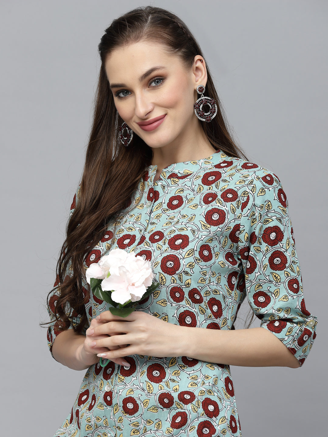 Printed Cotton A-Line Kurta