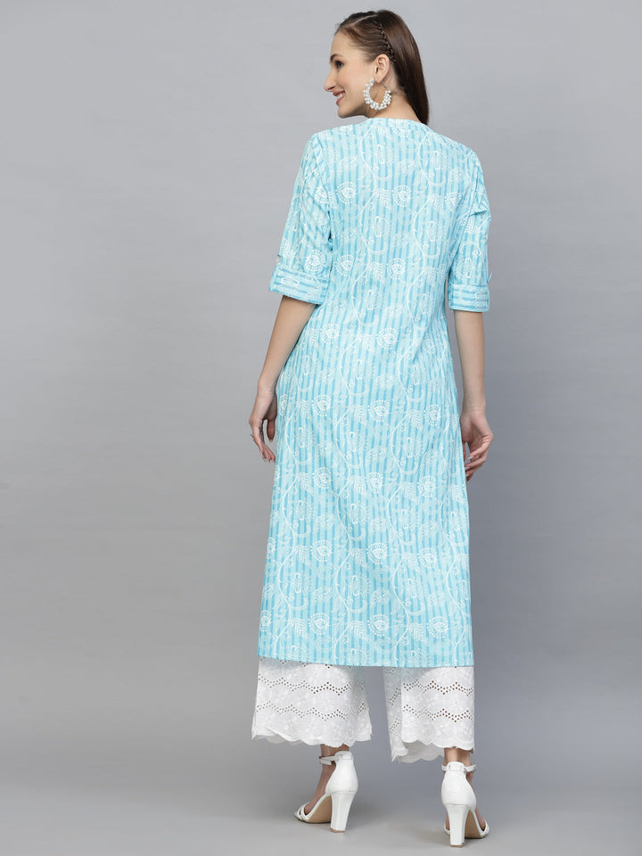 Printed Rayon A-Line Kurta