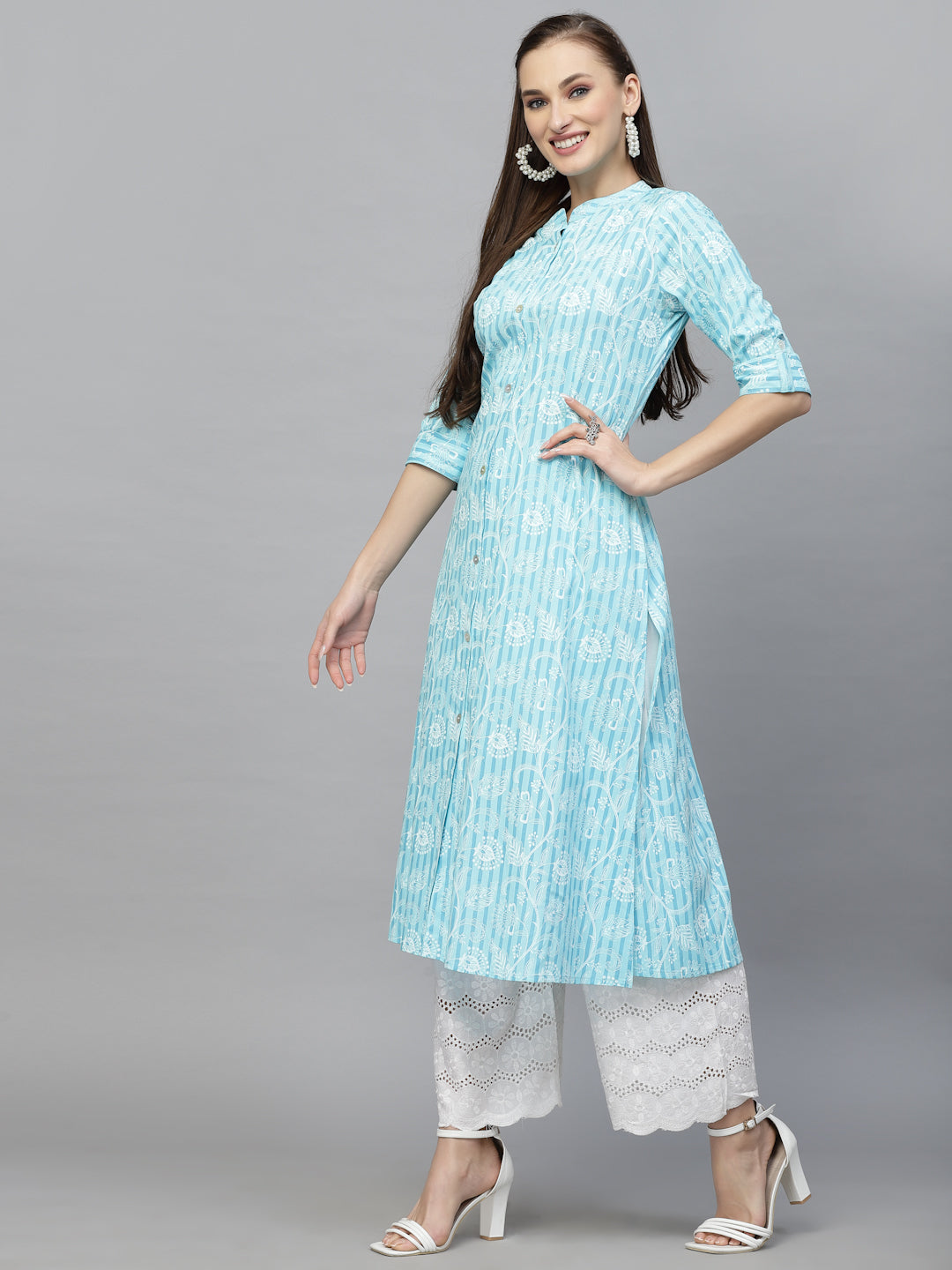 Printed Rayon A-Line Kurta
