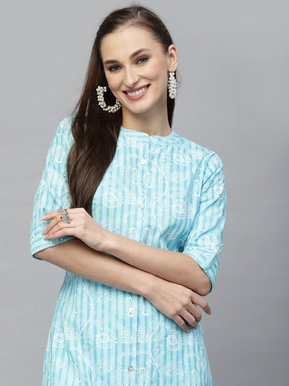 Printed Rayon A-Line Kurta