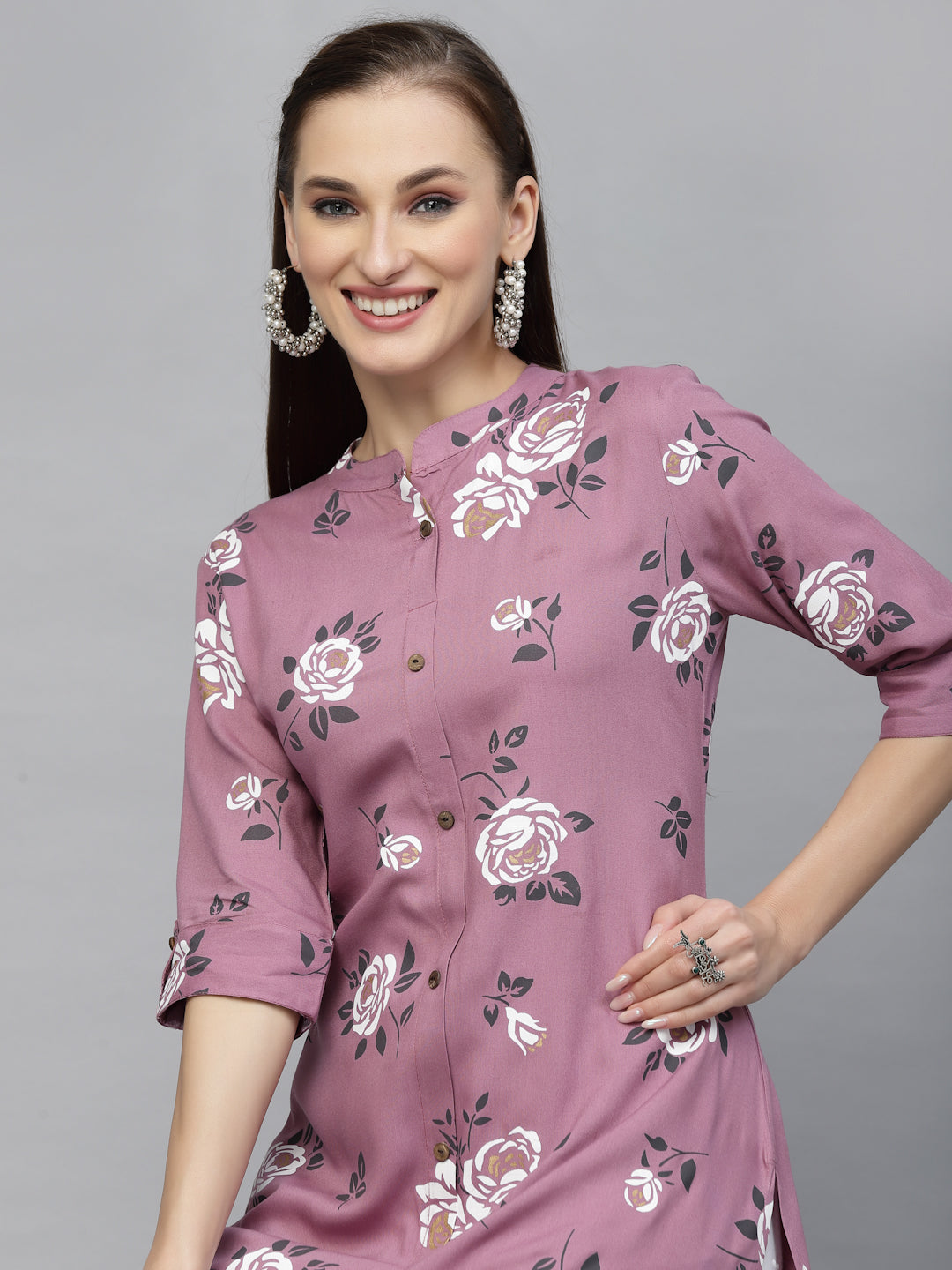 Floral Printed A-Line Kurta