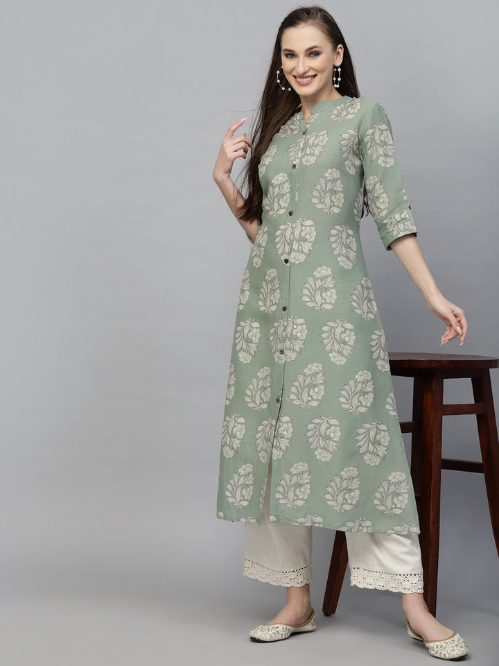 Printed Rayon A-Line Kurta