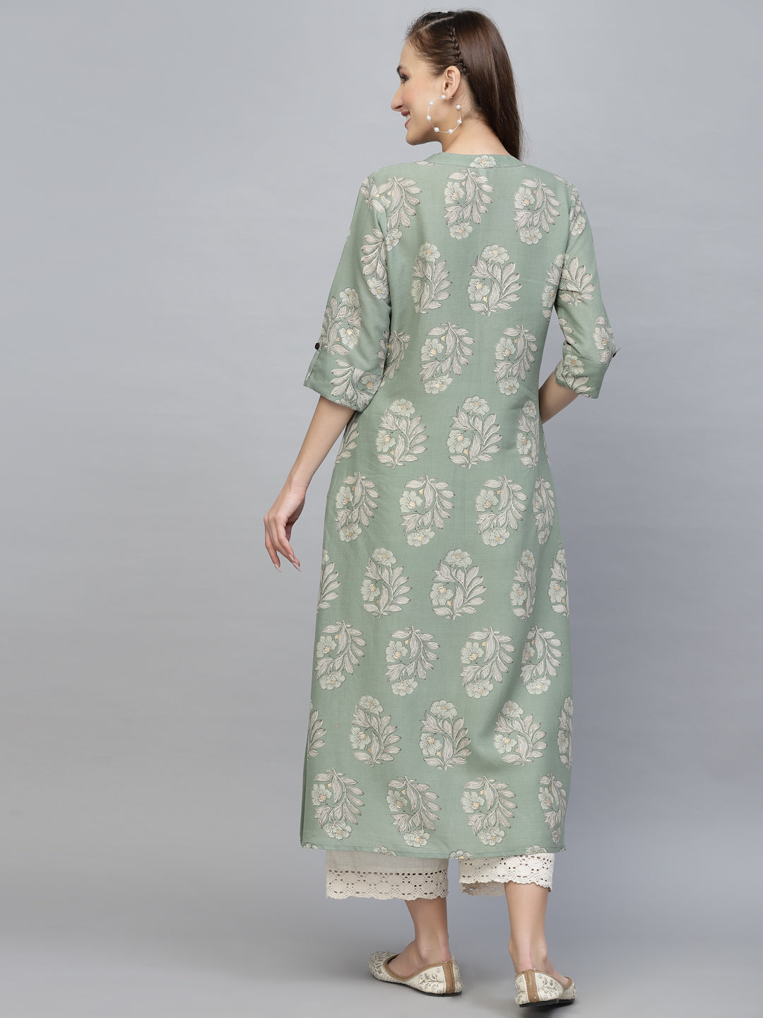 Printed Rayon A-Line Kurta