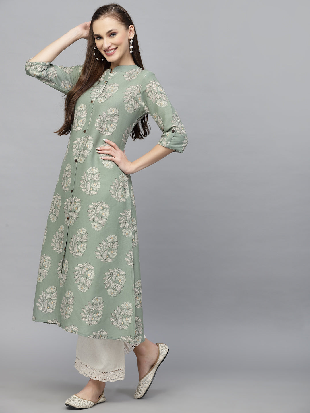 Printed Rayon A-Line Kurta