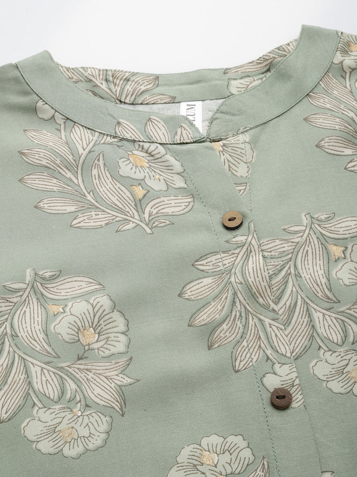 Printed Rayon A-Line Kurta
