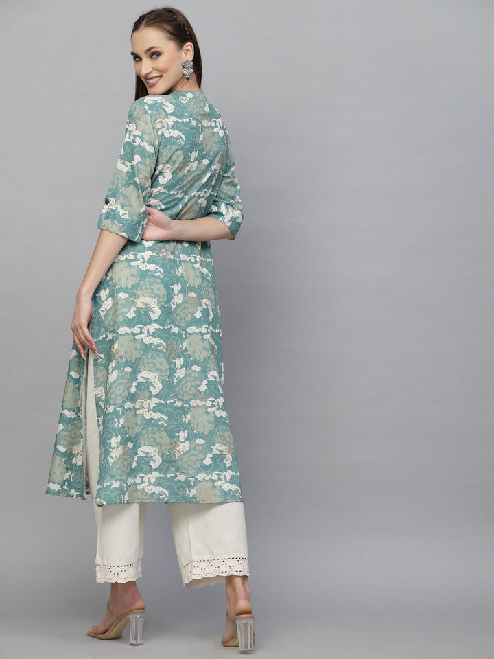 Printed Rayon A-Line Kurta